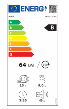 Serie 6, vollintegrierter Geschirrspüler, 60 cm BOSCH SBV6ZDX16E