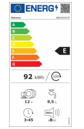 iQ300, Lave-vaisselle tout intégrable, 60 cm SIEMENS SN63HX41TE