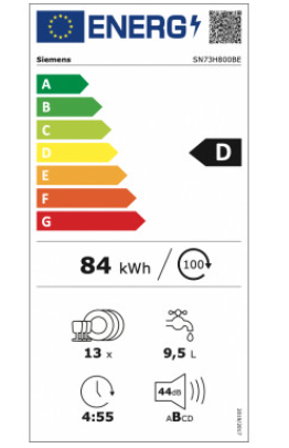 iQ300, Lave-vaisselle tout intégrable, 60 cm SIEMENS SN73H800BE