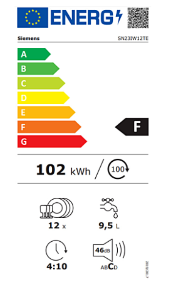 iQ300, Lave-vaisselle pose-libre, 60 cm, Blanc SIEMENS SN23IW12TE