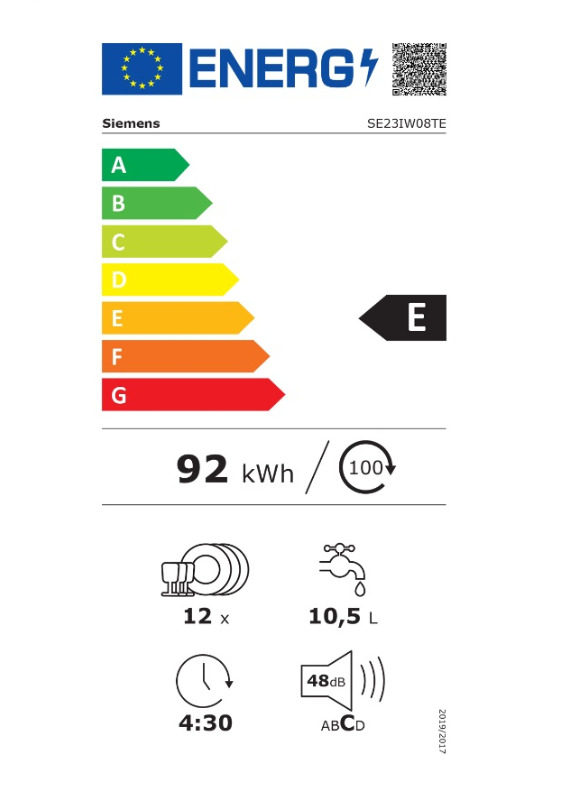iQ300, Lave-vaisselle pose-libre, 60 cm, Blanc SIEMENS SE23IW08TE