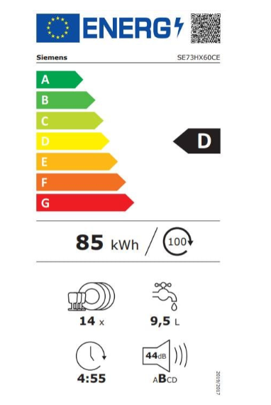iQ300, Lave-vaisselle tout intégrable, 60 cm SIEMENS SE73HX60CE