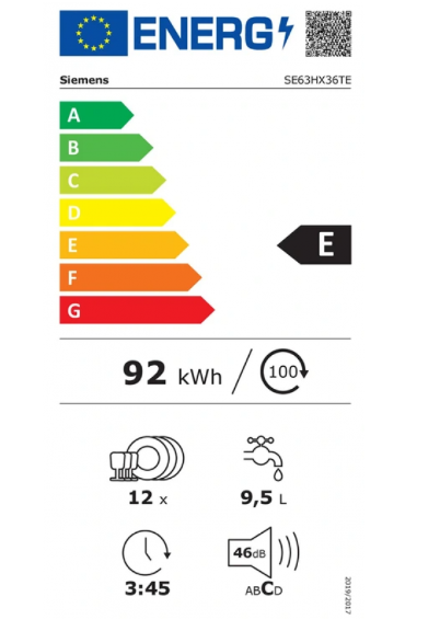 iQ300, Lave-vaisselle tout intégrable, 60 cm SIEMENS SE63HX36TE
