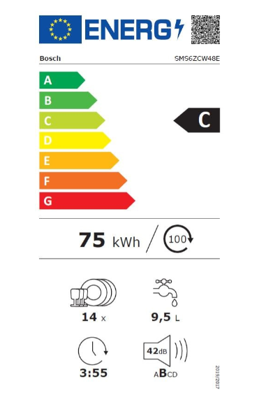 Série 6, Lave-vaisselle pose-libre, 60 cm, Blanc BOSCH SMS6ZCW48E(F)