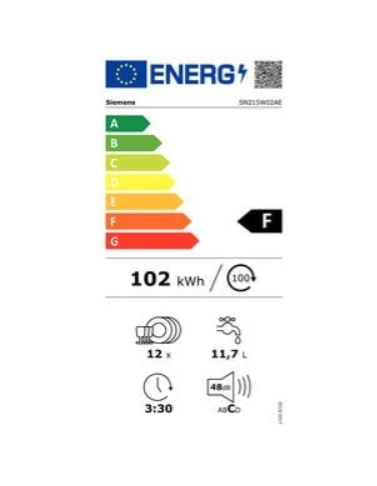 iQ100, Lave-vaisselle pose-libre, 60 cm, Blanc SIEMENS SN215W02AE
