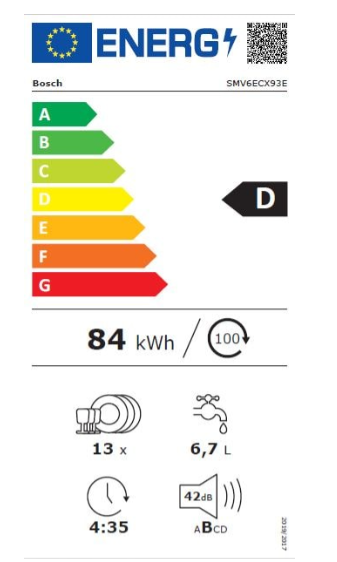 Série 6, Lave-vaisselle tout intégrable, 60 cm BOSCH SMV6ECX93E(F)