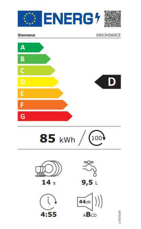 iQ300, Lave-vaisselle intégrable avec bandeau, 60 cm, Metallic SIEMENS SN53HS60CE