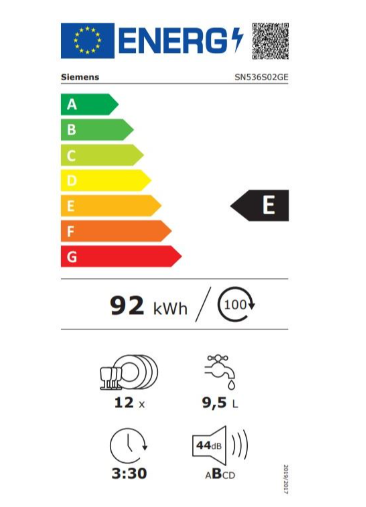 iQ300, Lave-vaisselle intégrable avec bandeau, 60 cm, Metallic SIEMENS SN536S02GE