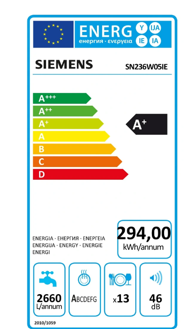 iQ300, Lave-vaisselle pose-libre, 60 cm, Blanc SIEMENS SN236W05IE