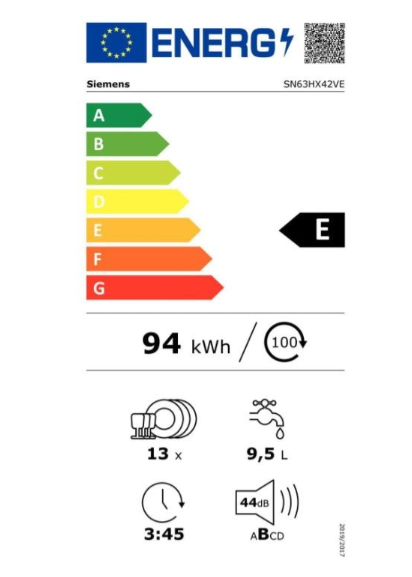 iQ300, Lave-vaisselle tout intégrable, 60 cm SIEMENS SN63HX42VE