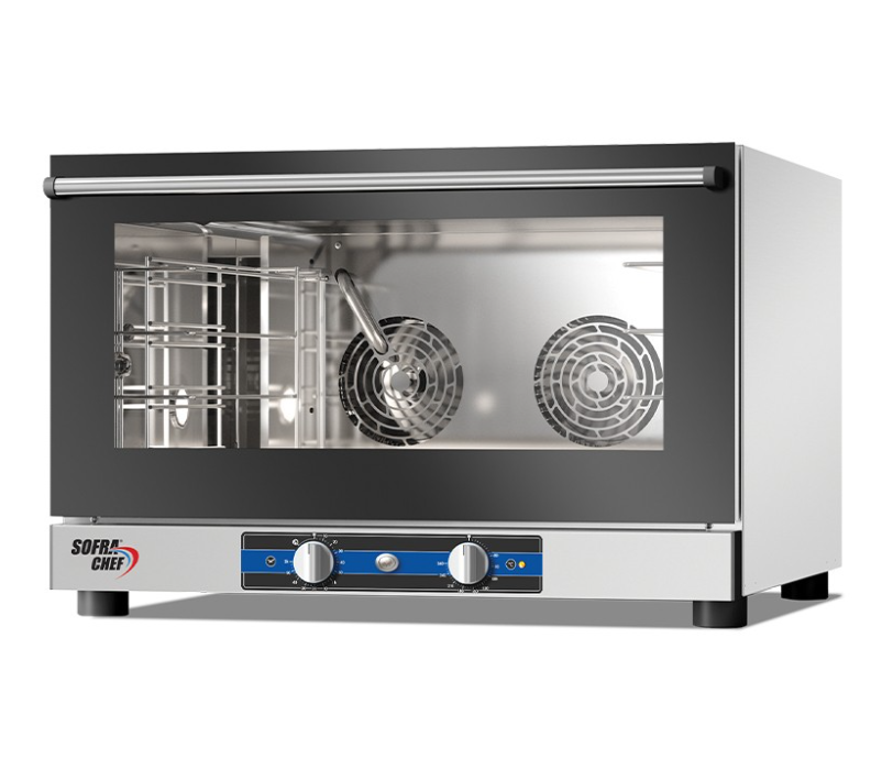 Four à convection avec humidificateur - Commandes mécaniques - 4 niveaux 600 x 400 et GN 1/1 - 400 V - Gamme SOFRACHEF SOFRACA - FSC4M