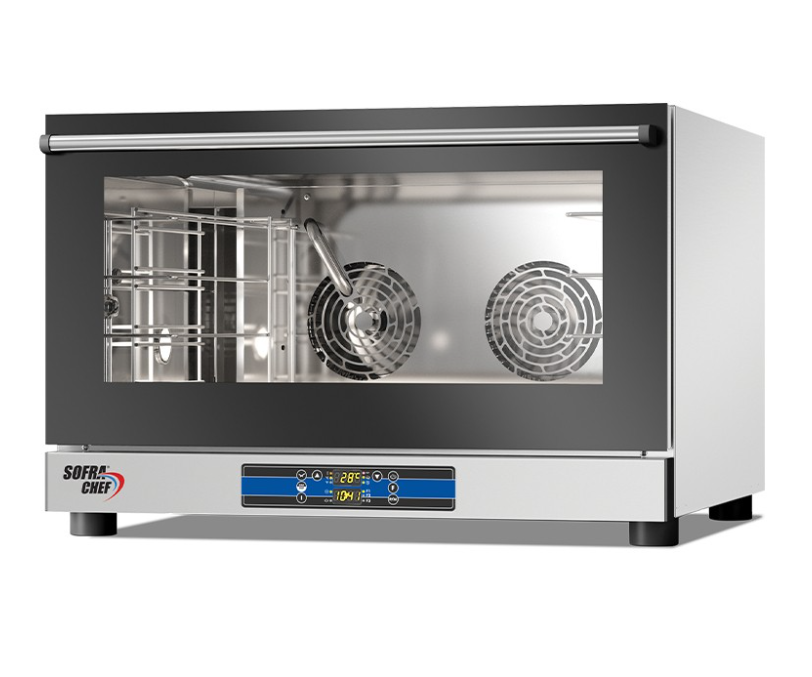 Four à convection avec humidificateur - Commandes digitales - 4 niveaux 600 x 400 et GN 1/1 - 400 V - Gamme SOFRACHEF SOFRACA - FSC4D