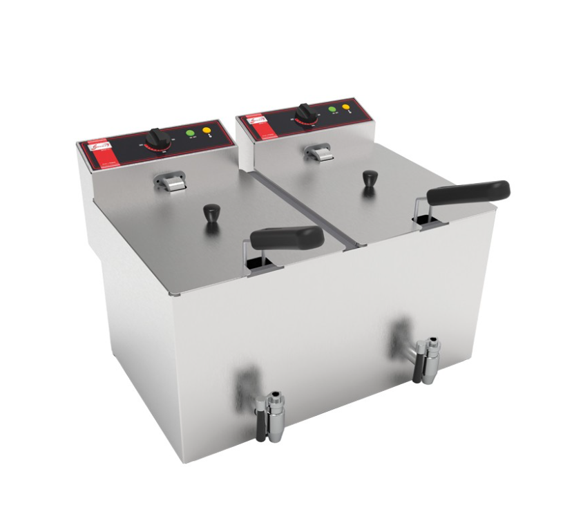 Friteuse électrique à poser - SOFRA-FRYERS® - 2 cuves de 5 L - SOFRACA - SOFRAFRY55L