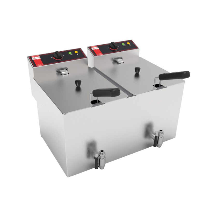 Friteuse électrique à poser - SOFRA-FRYERS® - 2 cuves de 12 L - SOFRACA - SOFRAFRY1212L