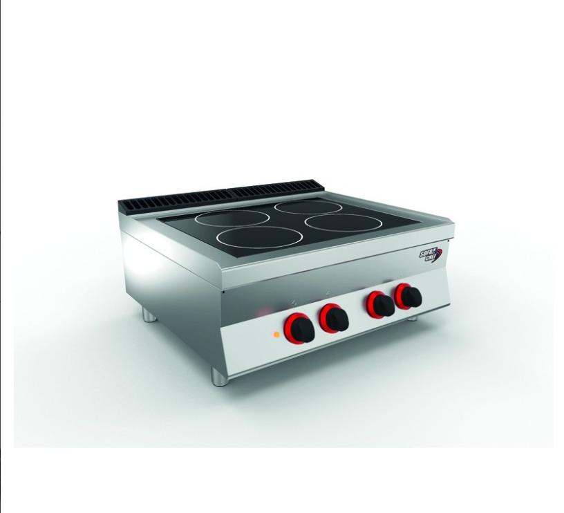SOFRACHEF - Top vitrocéramique 4 zones de chauffe - SOFRACA - 7STVC4E