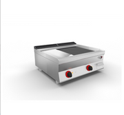 SOFRACHEF - Top plancha électrique - L 800 mm - Chrome 2/3 lisse + 1/3 rainurée - SOFRACA - 7STP8CLRE