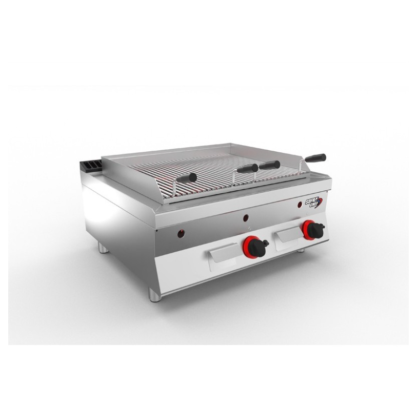 SOFRACHEF - Top grillade pierre de lave gaz - L 800 mm - SOFRACA - 7STGPL8G