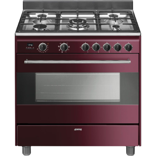 Centre de cuisson Piano Gaz 90cm Inox Bordeaux SMEG BG91RW9