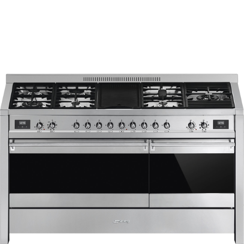 Centre de cuisson Piano Opéra Gaz 150cm Inox SMEG A5-8