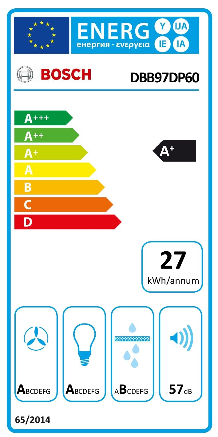 Série 6, Hotte design intégré, 90 cm, Noir avec finition en verre, Noir mat BOSCH DBB97DP60
