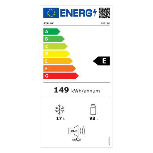 RÉFRIGÉRATEUR INTÉGRABLE SOUS PLAN AIRLUX ART110 - vue 2