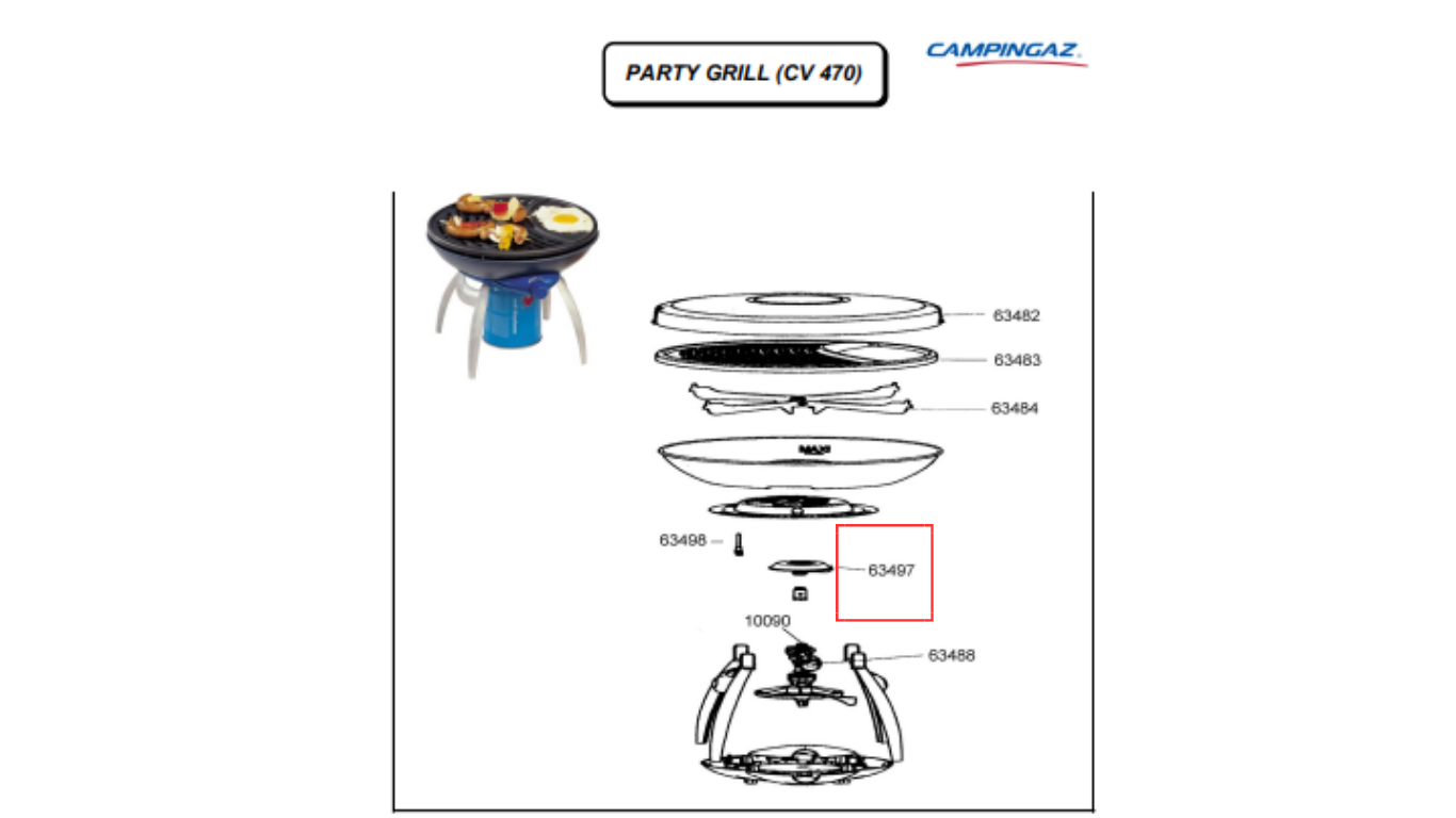 Brûleur Party Grill / Bivouac / Twister – pièce de rechange – 63497