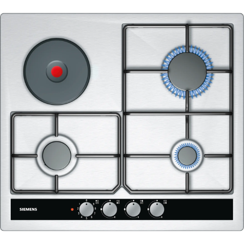 Table de cuisson mixte 3 feux gaz 60cm Inox SIEMENS EC645YB80E