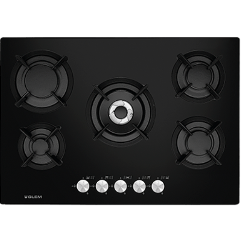 Table de cuisson verre gaz 70 cm Glem GV755BK