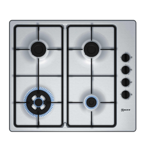 Table de Cuisson Gaz 3 Feux et Wok 60cm Inox N30 Neff T26BR56N0