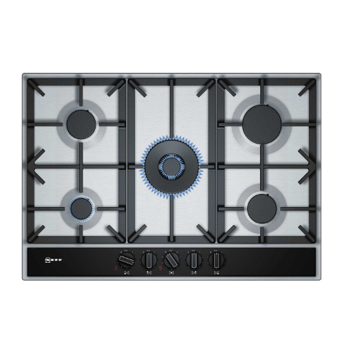 Table de cuisson gaz 5 feux Wok 75cm Inox NEFF T27DA69N0