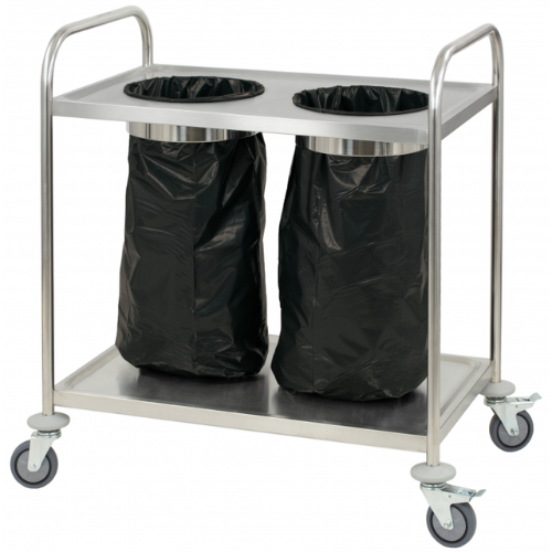 Chariot en inox porte poubelle CASSELIN CCIPP