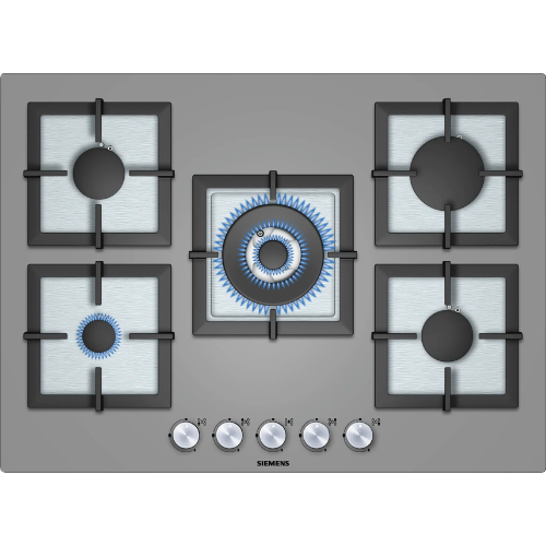 Table de cuisson gaz 5 feux 70cm verre anthracite fonte SIEMENS EP718QB21E