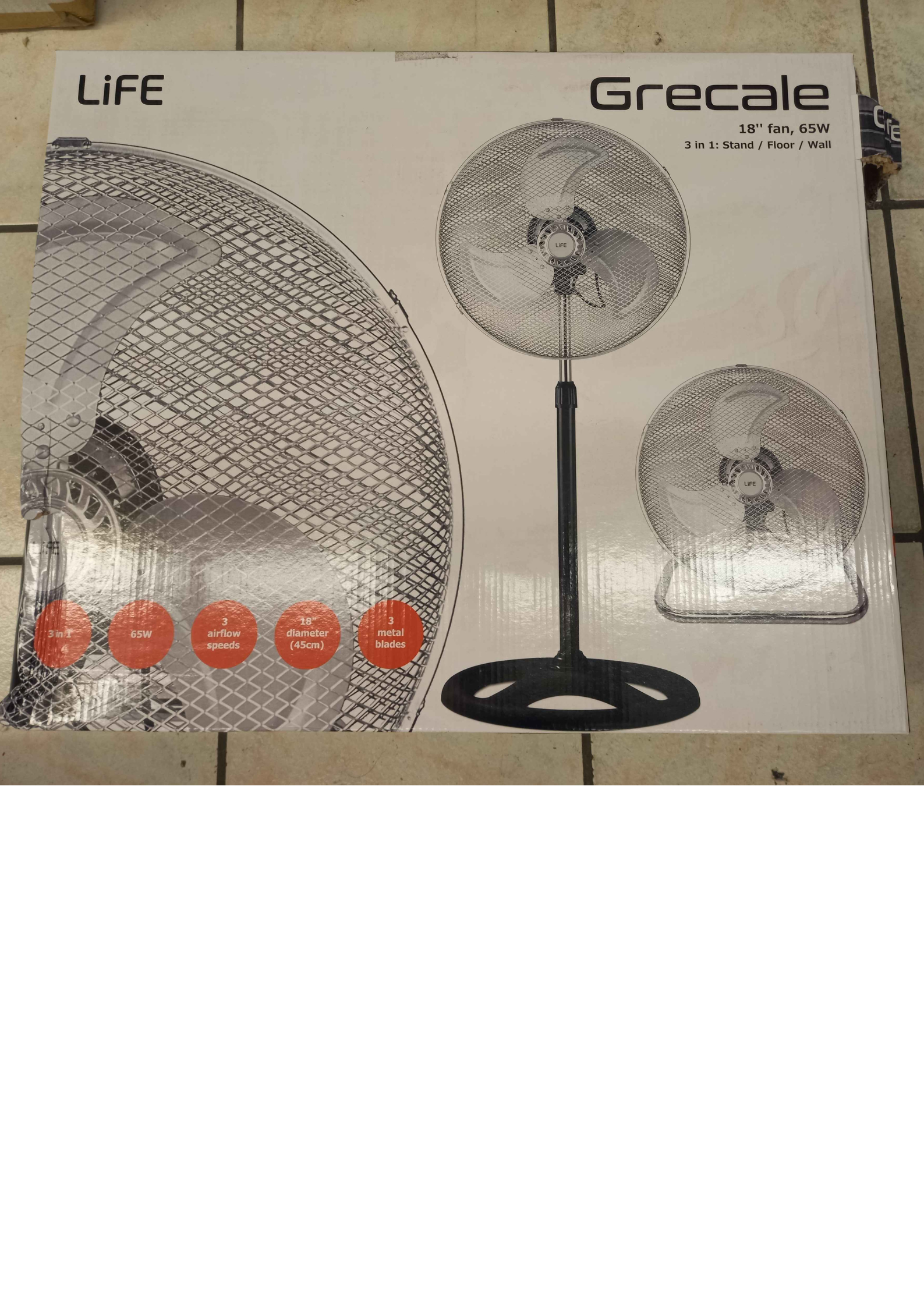 Ventilateur 3-en-1 LiFE Grecale (18" / 65W)