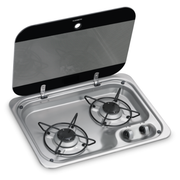 Dometic HBG 2335 12V two-burner gas hob with glass cover, 460 x 335 mm, without ignition