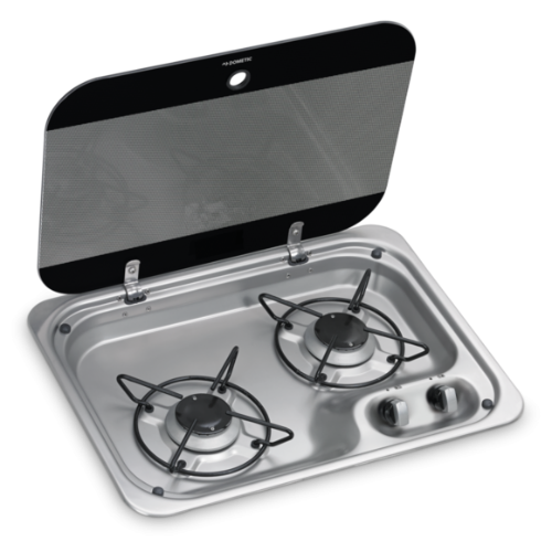 Dometic HBG 2335 12V two-burner gas hob with glass cover, 460 x 335 mm, without ignition
