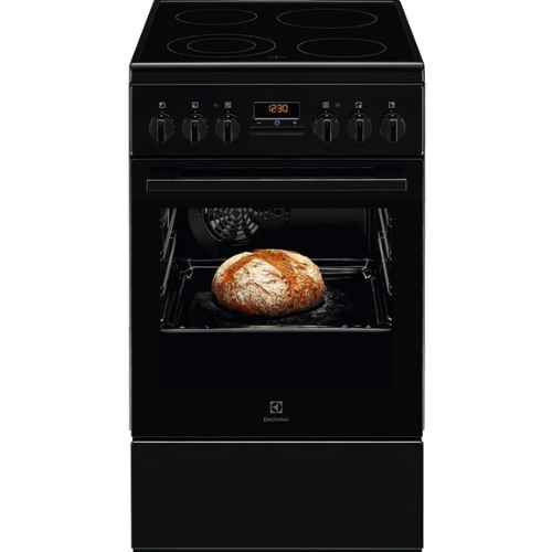 Cuisinière Vitrocéramique 4 foyers Noire 50x60 Multifonction ELECTROLUX EKR524211KEM