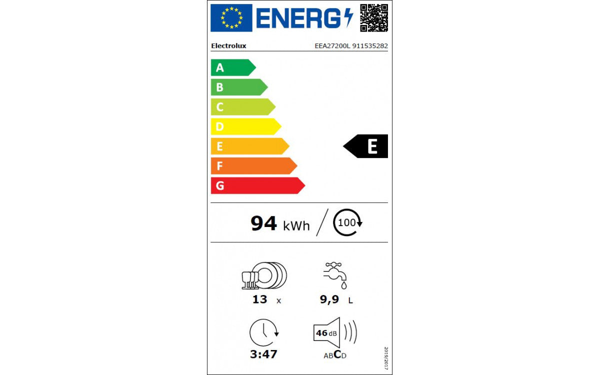 Lave-vaisselle Tout Intégrable 60 cm QuickSelect 13 couverts ELECTROLUX EEA27200L