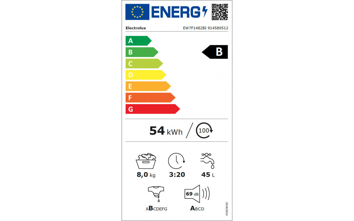 Lave-linge hublot Encastrable PerfectCare 700 8 kg ELECTROLUX EW7F1482BI