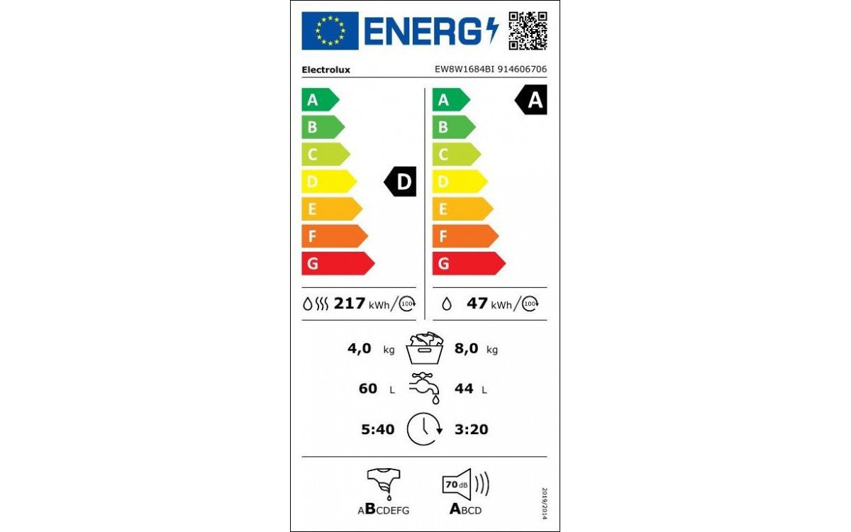 Lave-linge séchant PerfectCare 800 8/4 kg ELECTROLUX EW8W1684BI