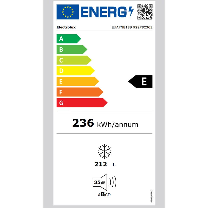 Congélateur Encastrable 177.2 cm Froid No Frost ELECTROLUX EUA7NE18S
