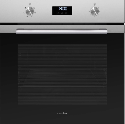Four multifonction émail lisse Inox anti-trace/verre noir AIRLUX AFE106IX - vue 1