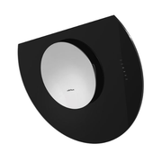 Hotte Murale Inclinée Ronde Verre Noir/Inox 80 cm AIRLUX AHWE87BK