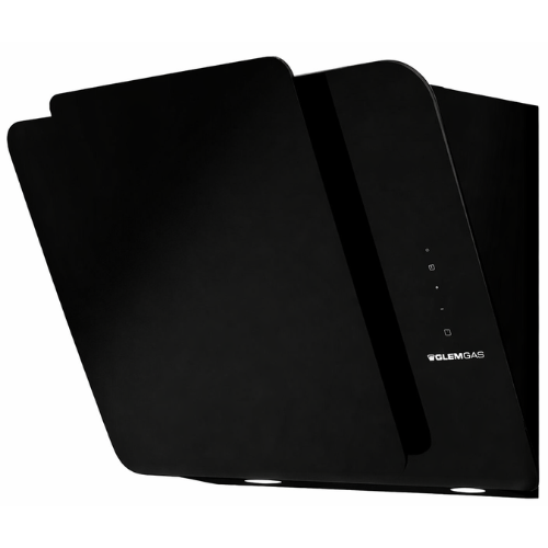 Hotte décorative murale Noire inclinée 80 cm Airlux GHW880BK - vue 1