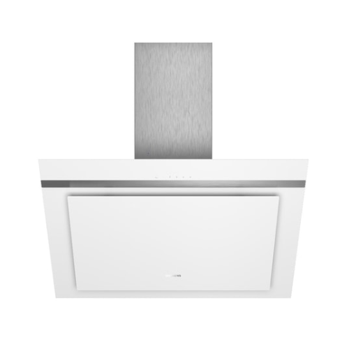 Hotte décorative murale inclinée blanc et verre 80cm SIEMENS LC87KHM20