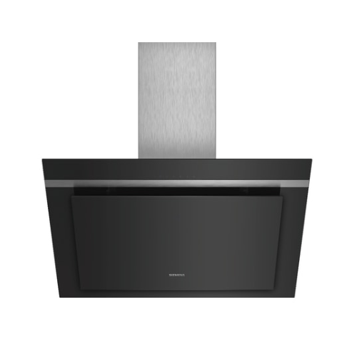 Hotte décorative murale inclinée noir et verre 80cm SIEMENS LC87KHM60(F)