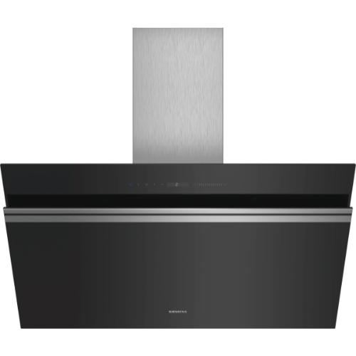 Hotte décorative murale inclinée noir et verre 90cm SIEMENS LC91KWW60