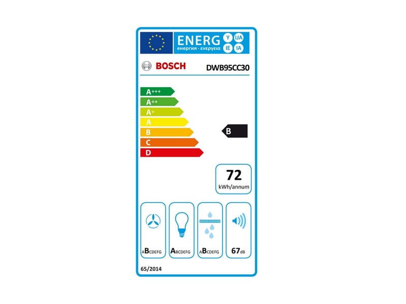Série 4, Hotte murale, 90 cm, Couleur inox BOSCH DWB95CC30