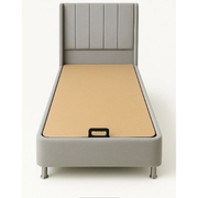LIT COFFRE COCO BOX VELOURS BEIGE 140x190CM EURODESIGN COCOVBE140