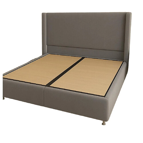 LIT COFFRE COCO BOX VELOURS GRIS 140x190CM EURODESIGN COCO-VG-90