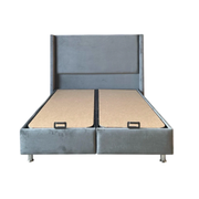 LIT COFFRE COCO BOX VELOURS GRIS 160x200CM EURODESIGN COCO-VG-160